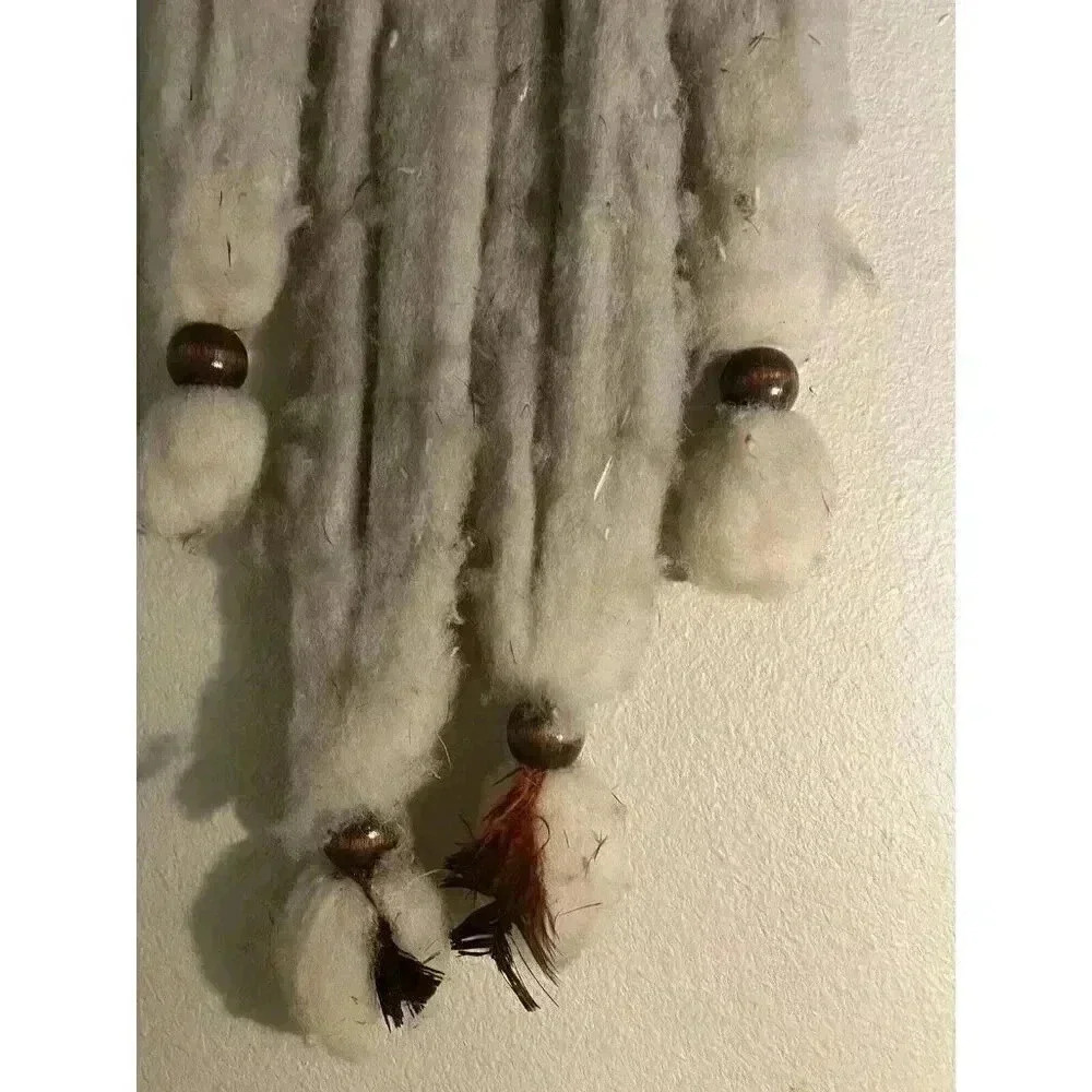 vintage native american dream catcher 29 Inch Handmade With Real Fur - Picture 2 of 11
